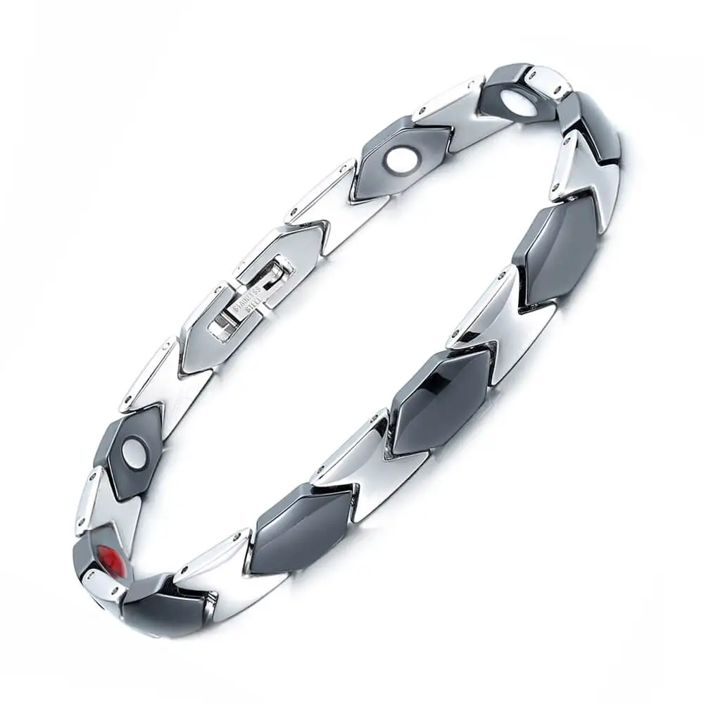 Bracelet Biomagnétique 4 en 1 Céramique & Acier Inoxydable pour Femme