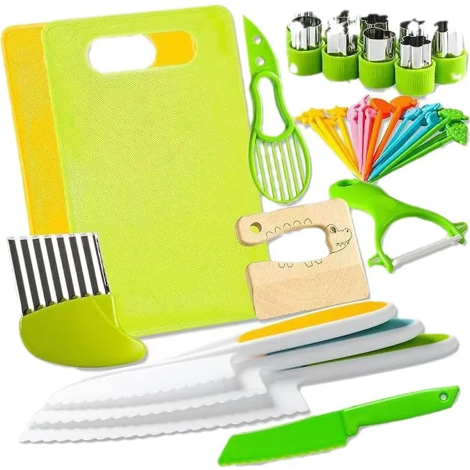 Set 40 Pièces Ustensiles de Cuisine Jouet Montessori pour Enfants 2-7 Ans