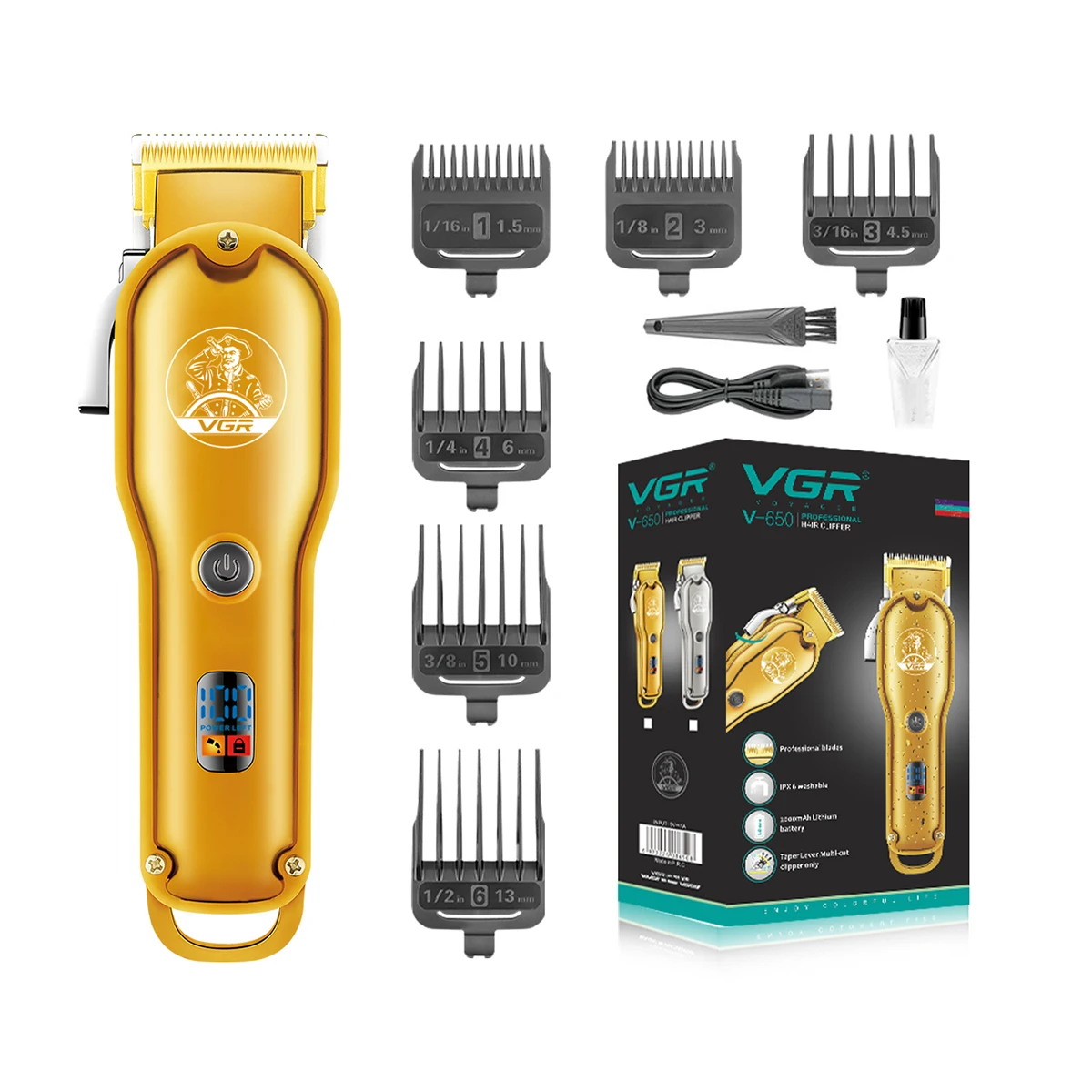 Tondeuse VGR V-650 Sans Fil Rechargeable – Professionnelle 200min d'Autonomie