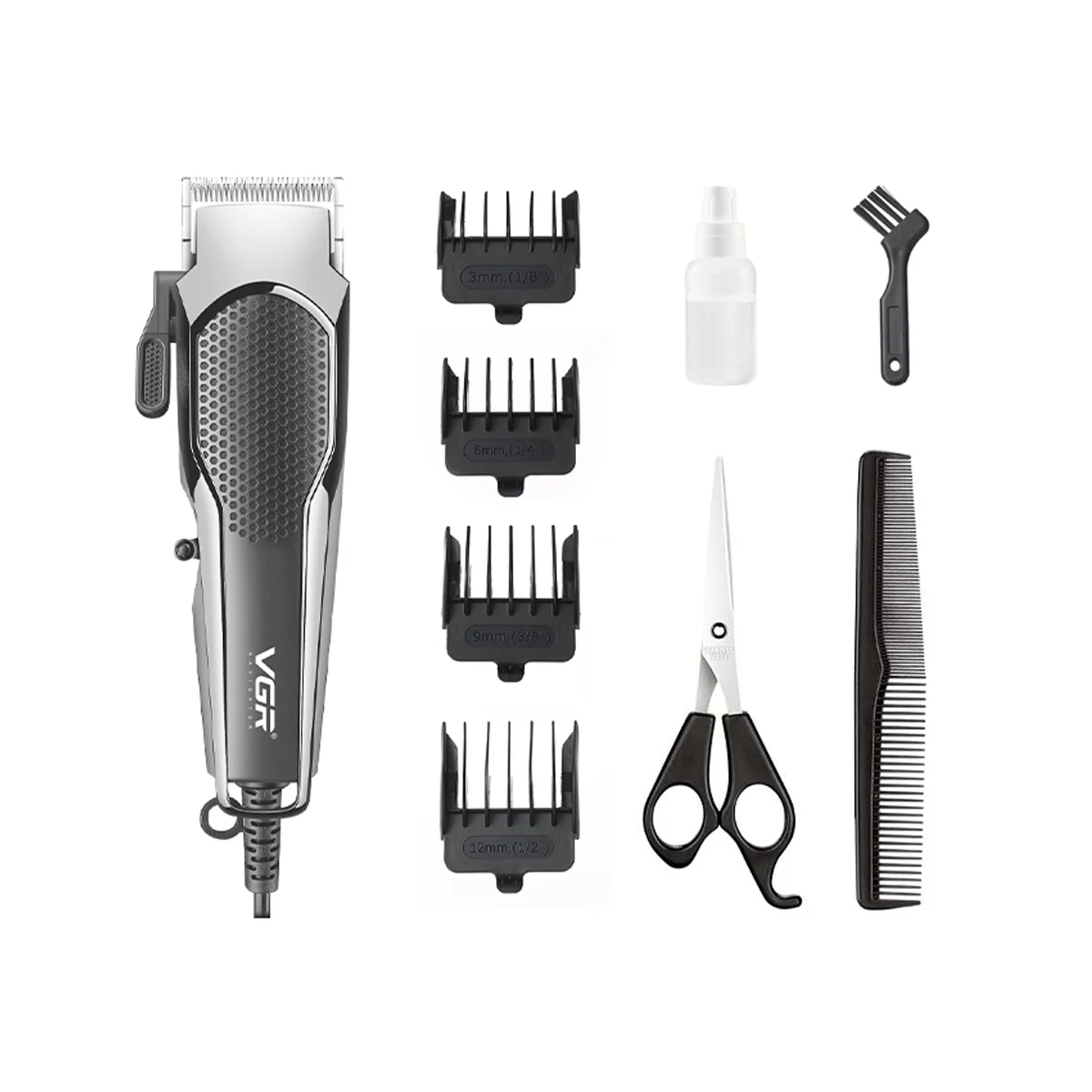 VGR V-130 Tondeuse Électrique Rechargeable Professionnelle Homme – Lame Inox, 90min d'Autonomie