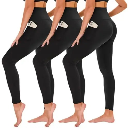 Leggings Femme Taille Haute avec Poches | Yoga & Sport | Extensible 4 Directions