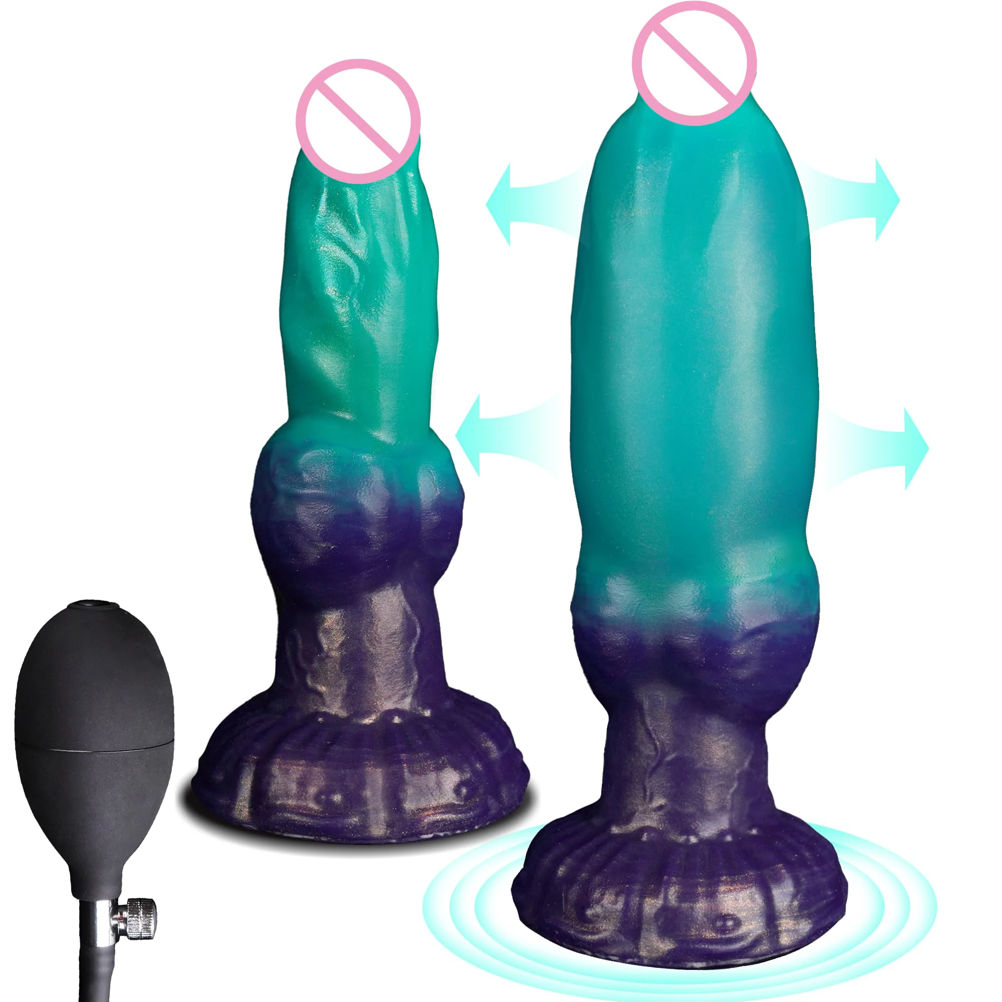 Gode Monster Squirting Fantasy Dog avec 2 gros nœuds et ventouse Gode anal en silicone énorme pour hommes et femmes