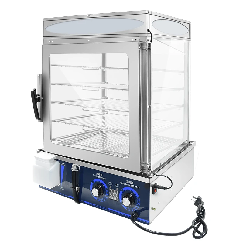 Vitrine Vapeur Électrique 5 Couches Inox – Chauffe-Boulettes Professionnel 2200W