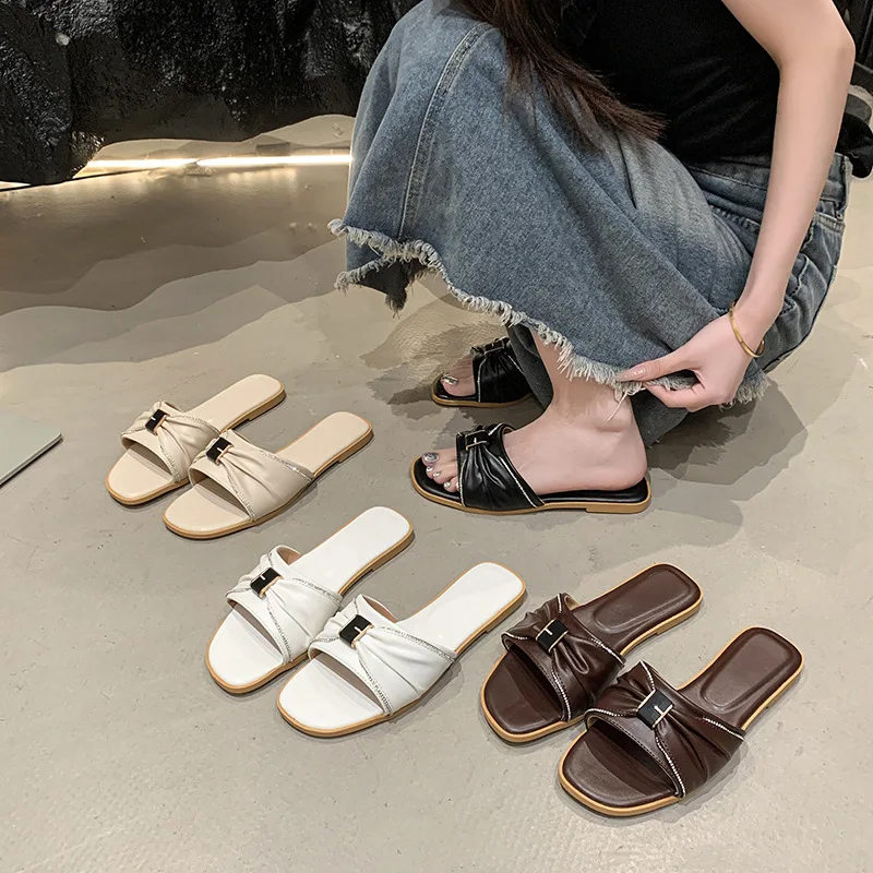 Sandales Montantes Femme Bout Ouvert & Boucle Métallique – Mode Été Tendance