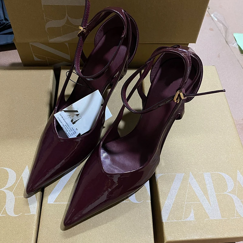 Sandales à talon aiguille ultra-haut bout pointu PU – Style sexy & élégant