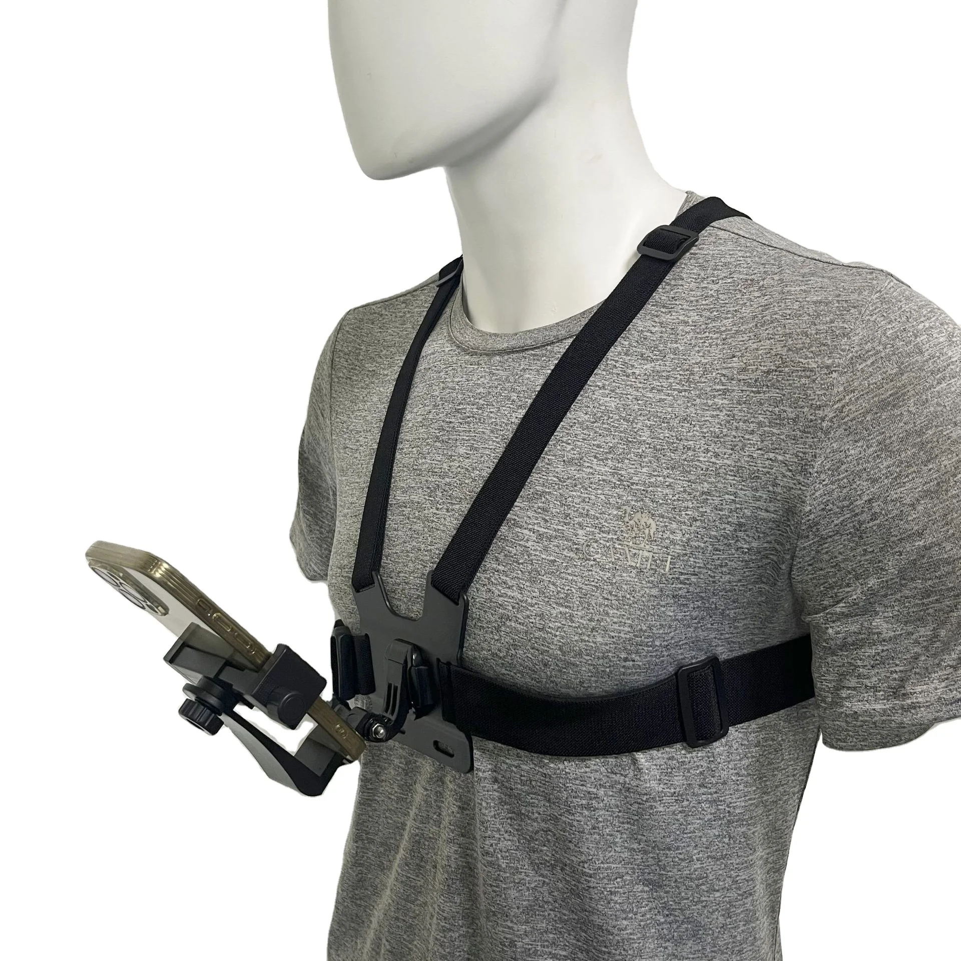 Support Poitrine Multifonctionnel pour Téléphone & Caméra GoPro – Réglable & Universel 4-7"