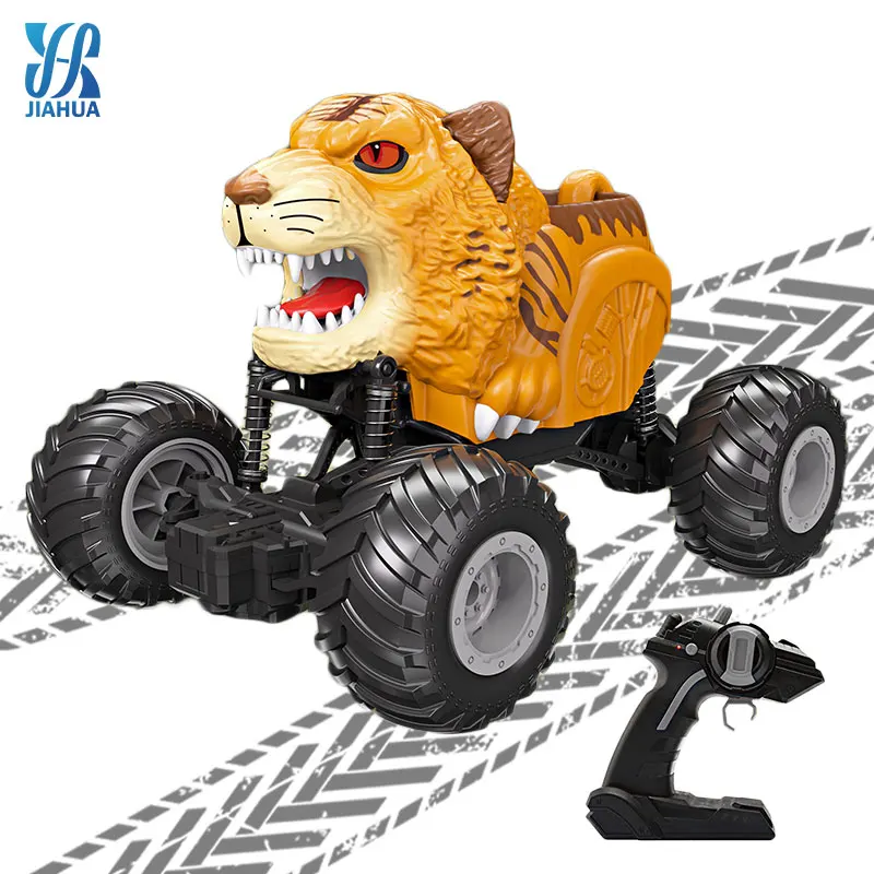 Voiture Tigre Télécommandée 2.4G Tout-Terrain avec Lumières – Escalade, 4 Canaux, Cadeau Enfant