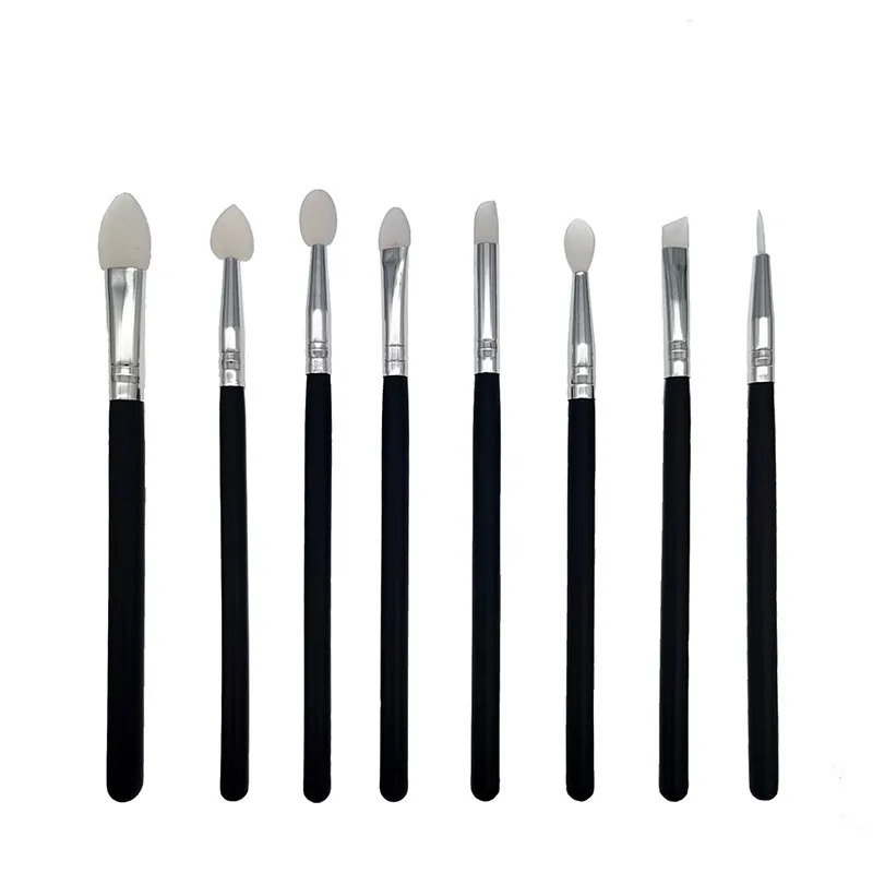 Pinceau à paupières en silicone – Maquillage professionnel poils synthétiques