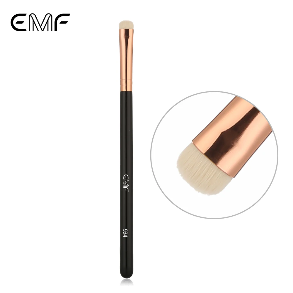 EMF Pinceau Contour Ange Maquillage Yeux – Manche Bois Noir & Virole Or Rose
