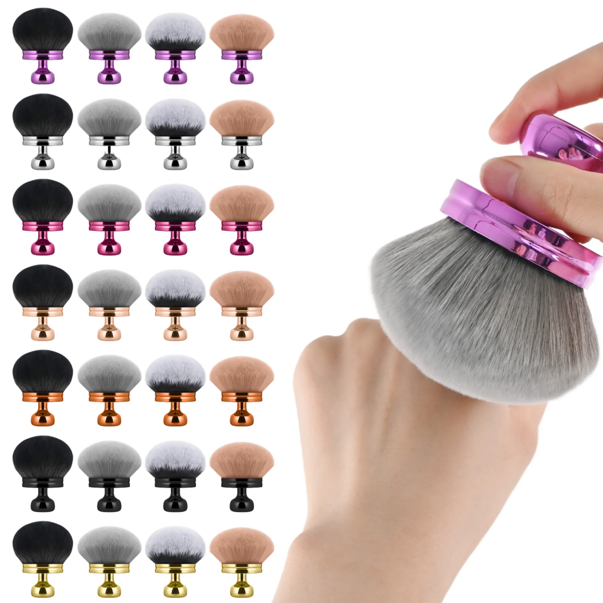 Grand Pinceau de Maquillage Angulaire Corps & Visage – Poils Synthétiques Doux