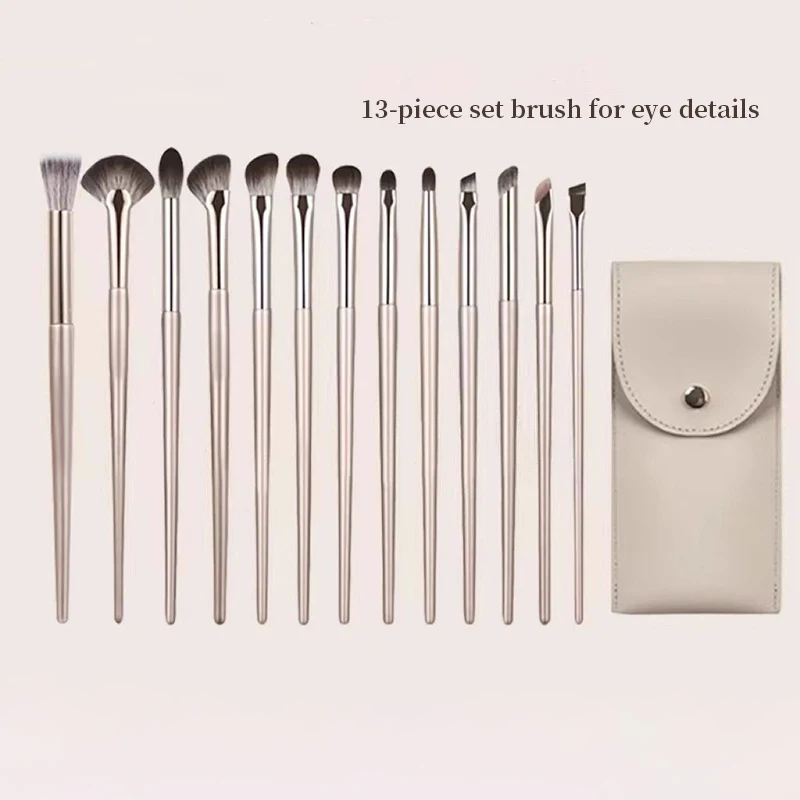 Set de 10 Pinceaux Maquillage Yeux Végétaliens Doux – Logo Personnalisable