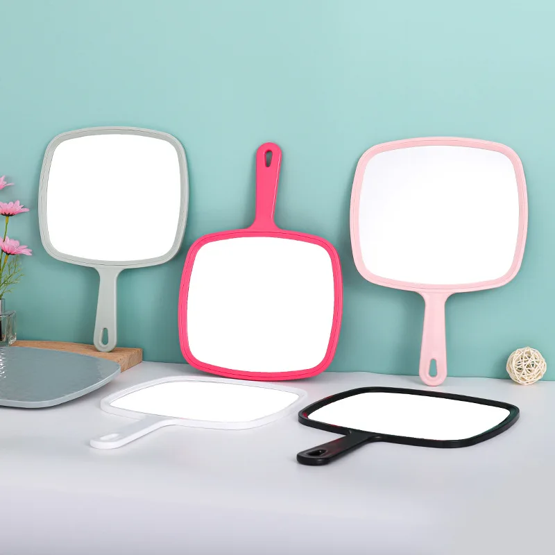 Miroir de maquillage carré portable – Logo personnalisé – Finition chromée élégante