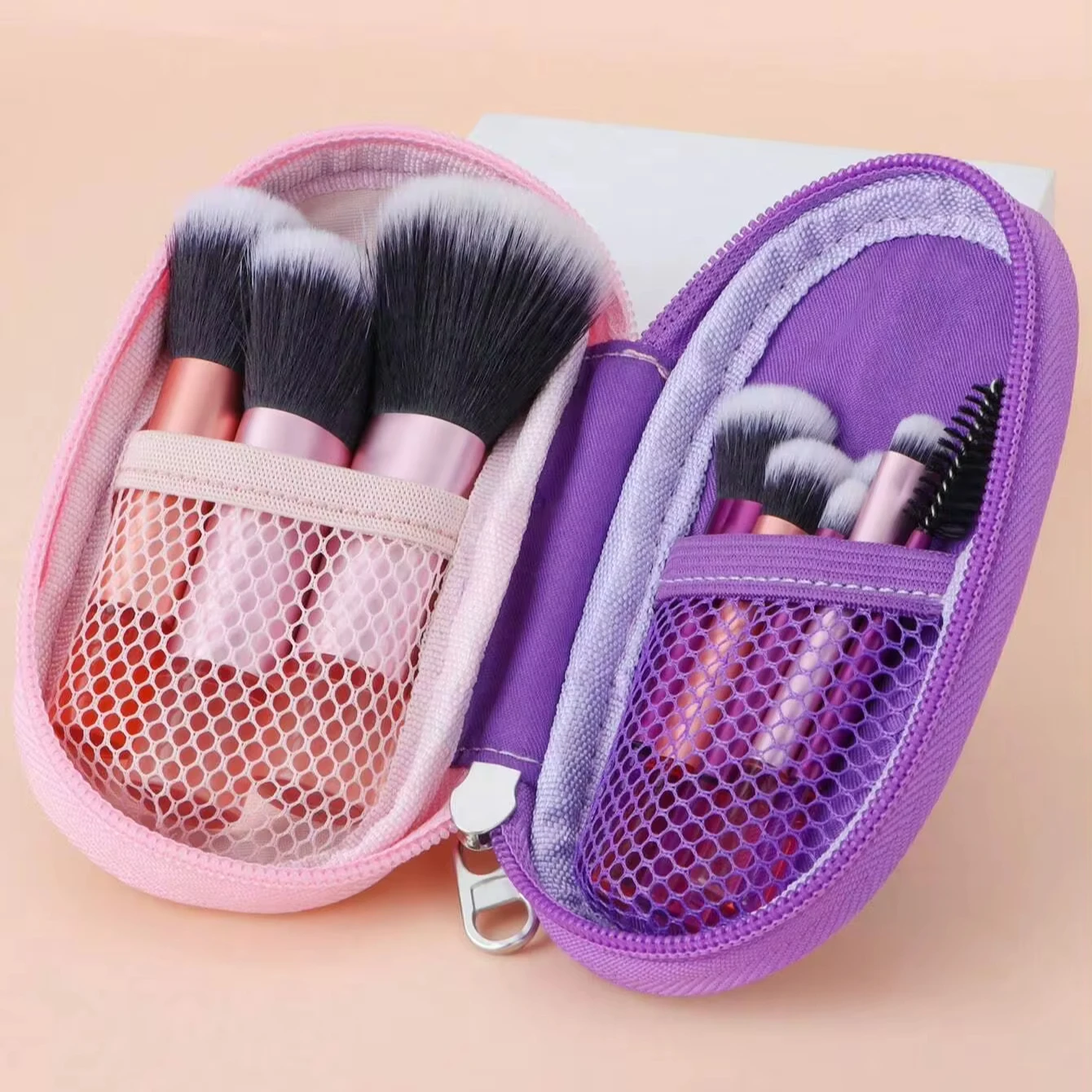 Set 10 Mini Pinceaux de Maquillage Portables - Idéal Voyage | Colorés