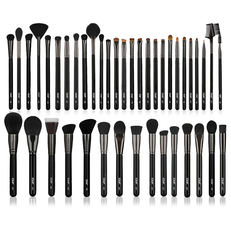 EMF Set 42 Pinceaux Maquillage Professionnel – Poils Synthétiques Vegan & Manche Bois