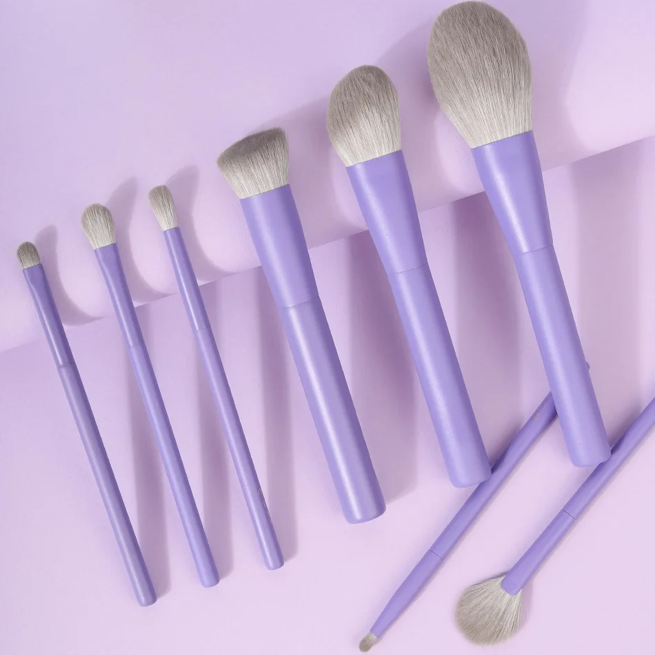 Set 8 Pinceaux Maquillage Professionnels Rose & Violet – Douceur Soyeuse | Cormay