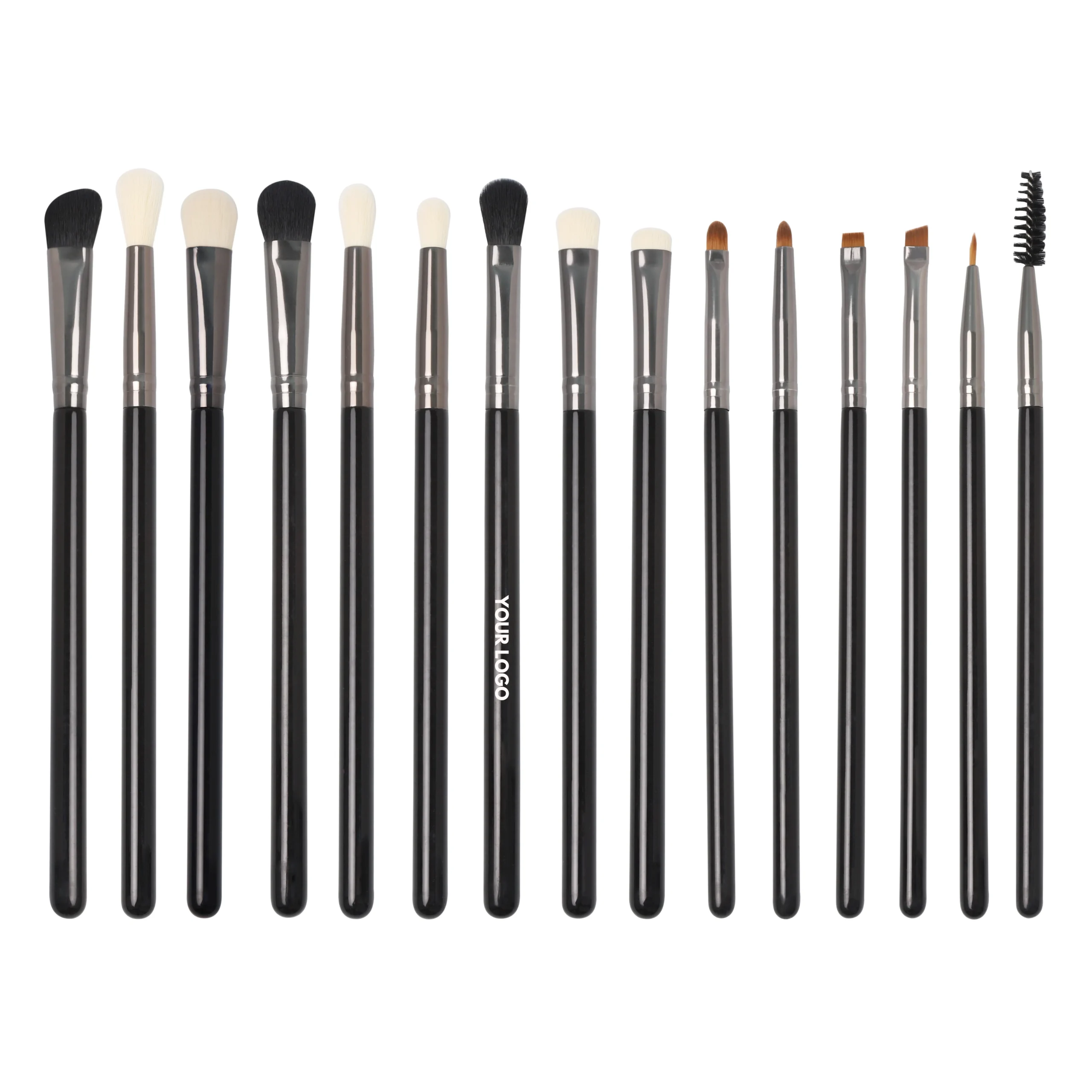 Kit 15 Pinceaux Maquillage Yeux Professionnels – Fibres Véganes & Manche Bois