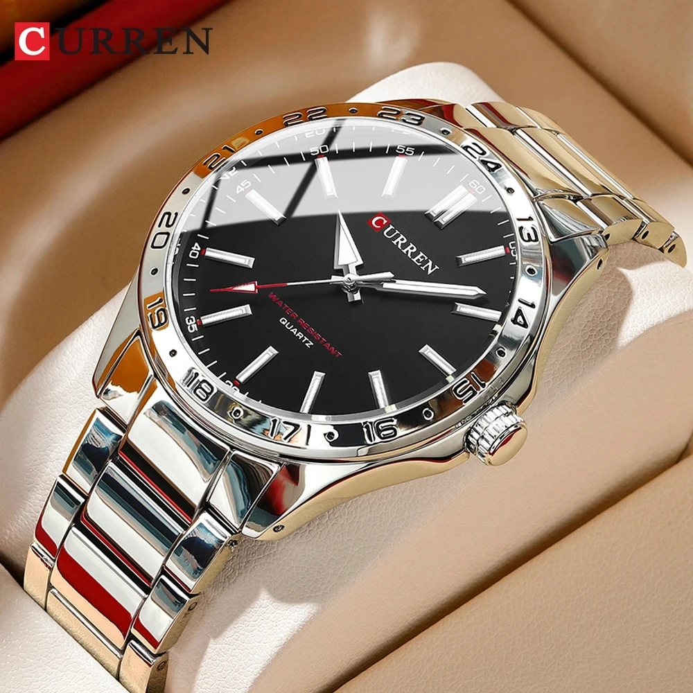 Montre Curren 8452 Homme – Luxe Quartz Lumineux, Étanche, Acier Inoxydable