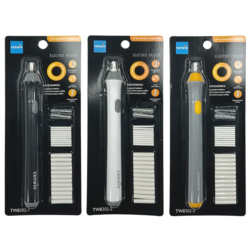 Gomme Électrique Tenwin 22 Recharges | 2,3mm & 5mm | Stylo Effaceur pour Artistes & Scolaire