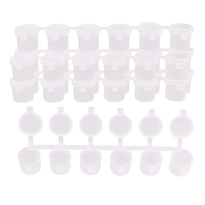 Set de 6 Pots Acryliques Vides 3ml avec Couvercles – Rangement Peinture