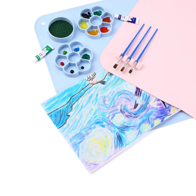 Tapis de peinture en silicone XinyiArt 40x60cm – Alimentaire, écologique et facile à nettoyer