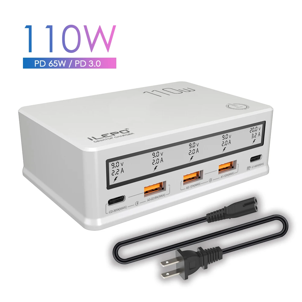 Station de Charge USB 110W ilepo i9+ – Charge Rapide Multi-Appareils Certifiée CE/FCC