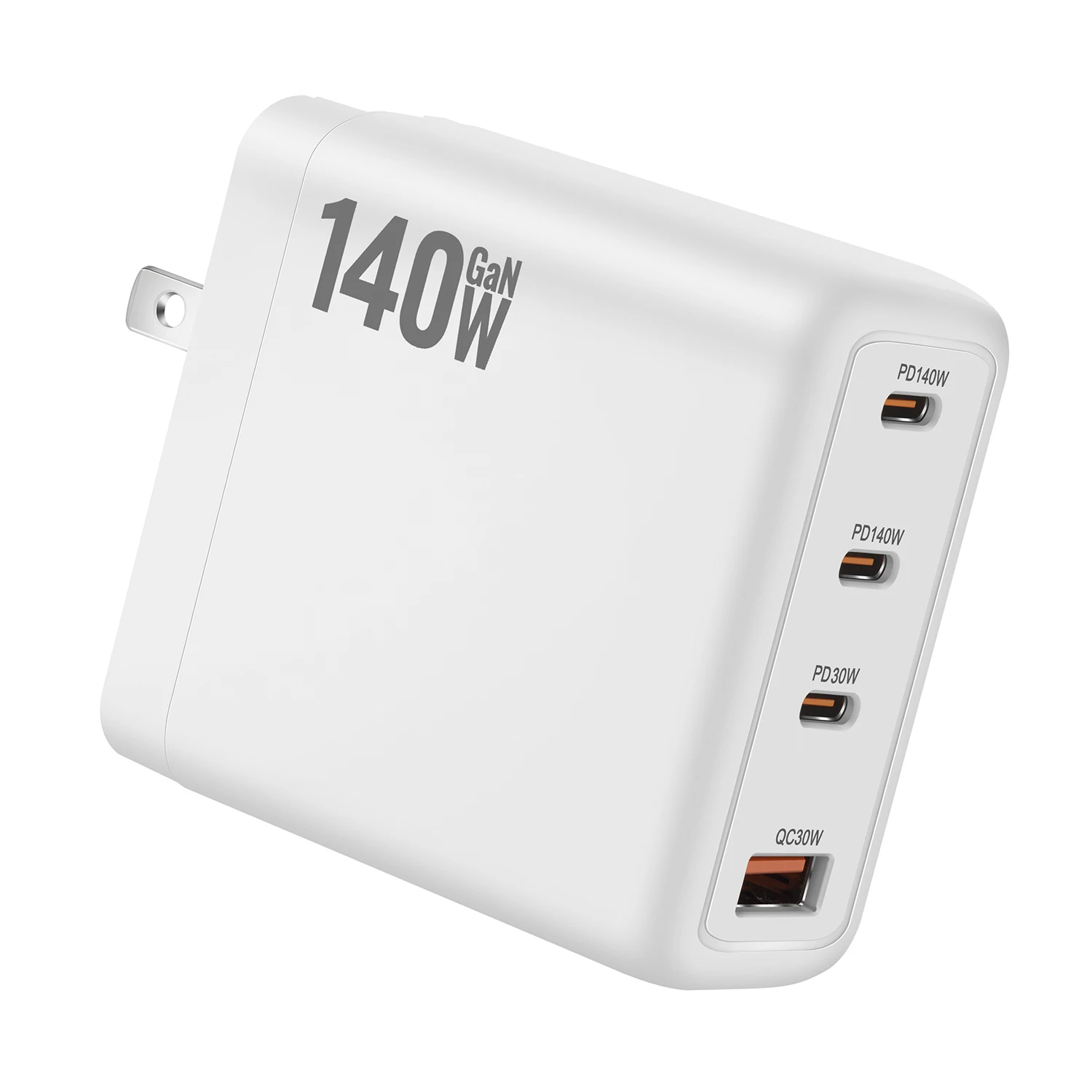 Chargeur GaN USB-C 140W 4 Ports Charge Rapide PD 3.0 Pliable – Ordinateur & Mobile