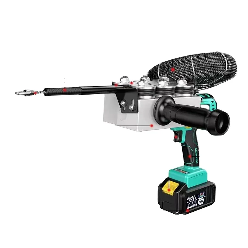 Machine de Tirage de Câble Électrique Portable – Batterie Lithium 800W, Rotation 360°