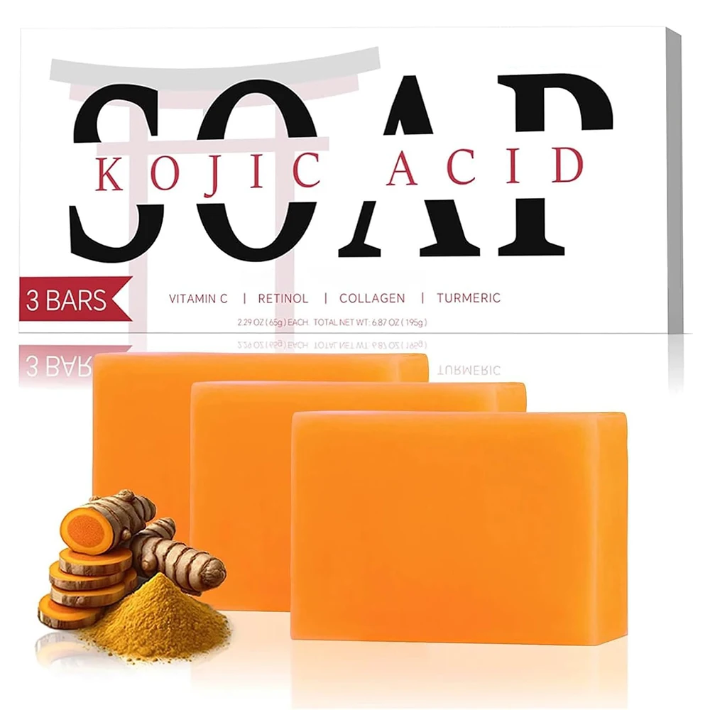 Savon Artisanal Curcuma & Acide Kojique – Éclaircissant, Hydratant, Visage & Corps