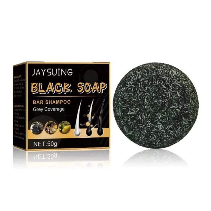 Savon Shampoing Colorant Cheveux Blancs – Restaure le Noir Naturel Barbe & Cheveux