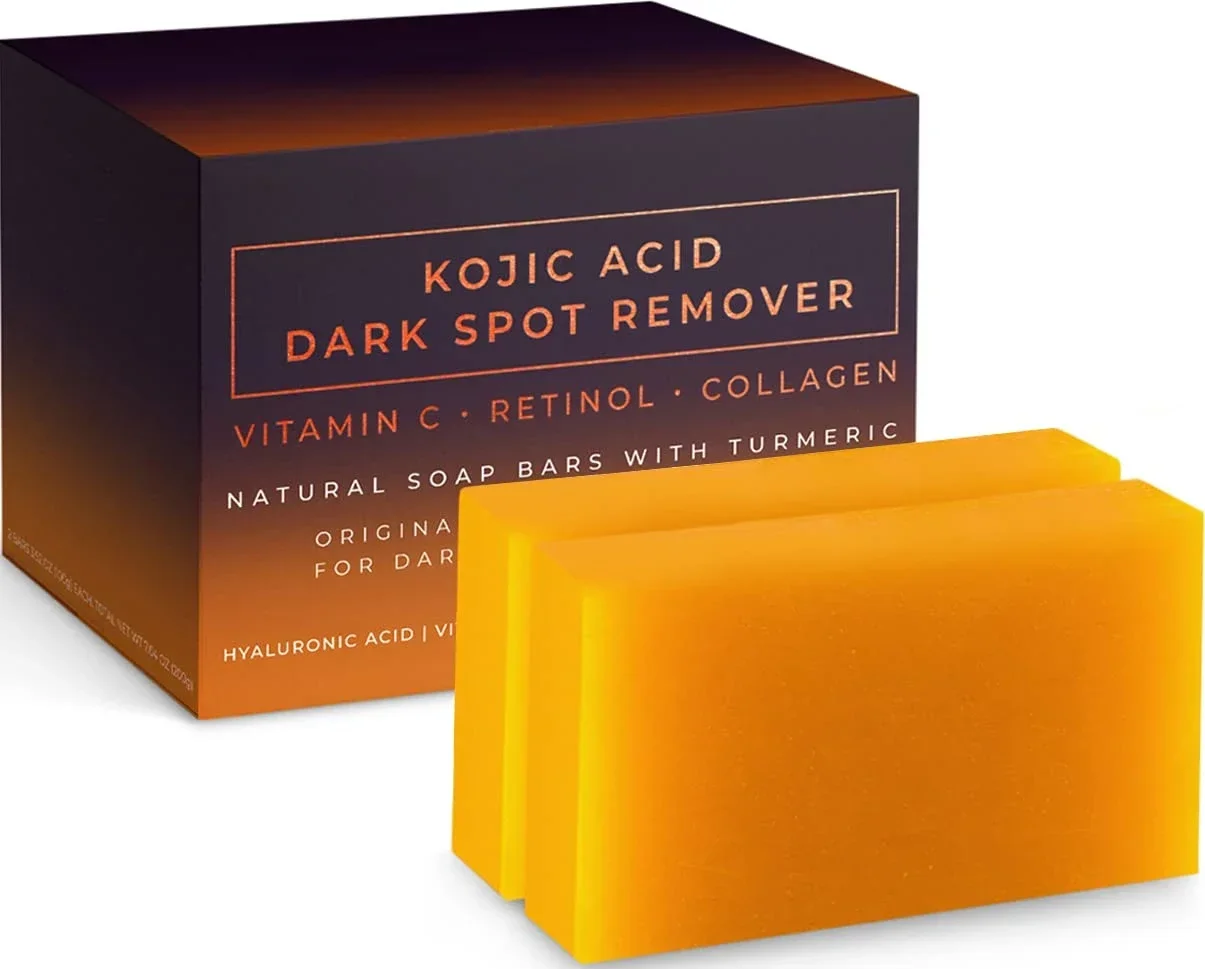 Savon Éclaircissant Acide Kojique – Vitamine C, Rétinol & Curcuma | Visage & Corps