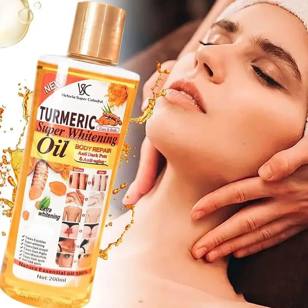 Huile Essentielle de Curcuma 200ml – Soin Visage & Corps, Éclat & Anti-Âge