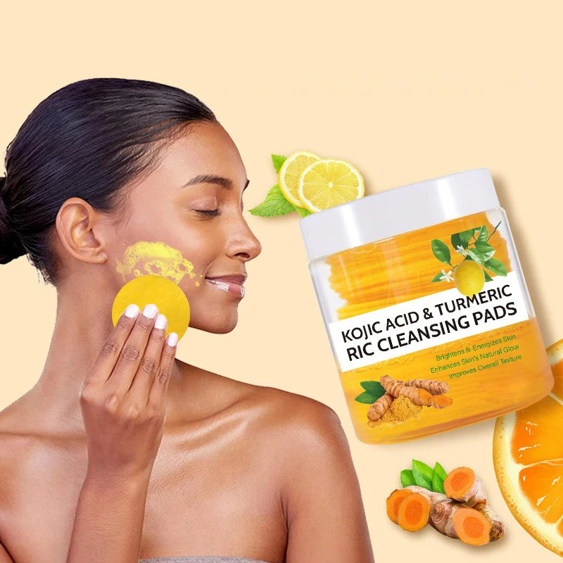 Tampons Exfoliants Curcuma & Acide Kojique – Éclat & Anti-Taches (20/30/40/50 pcs)