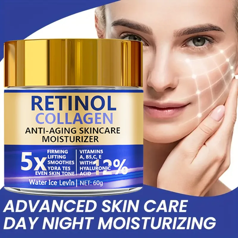 Crème Visage Rétinol & Collagène Anti-Âge Hydratante Raffermissante 60g