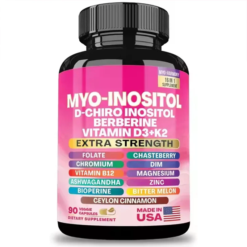 Myo-Inositol & D-Chiro-Inositol 16-en-1 – Équilibre Hormonal Femme | 90 Capsules