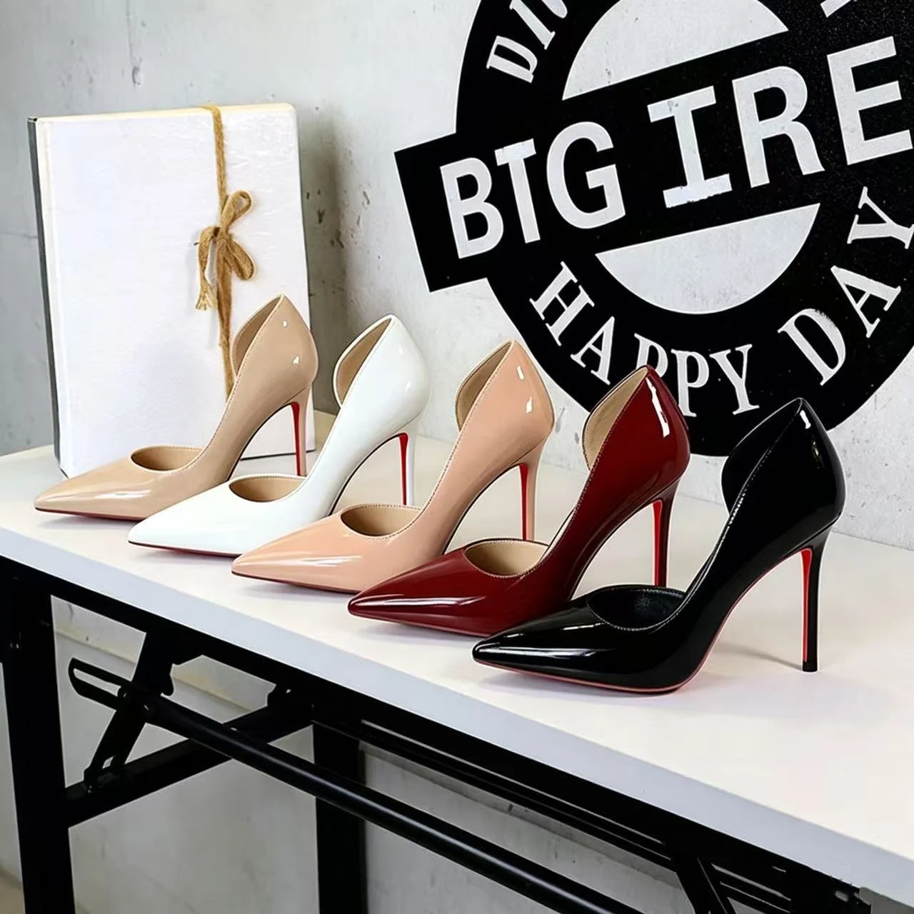 Escarpins à talons aiguilles BIGTREE Y9265 – Cuir verni bout pointu, soirée & mariage