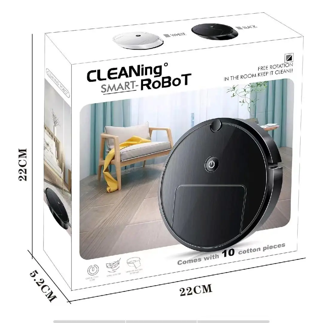 Robot Aspirateur 3 en 1 USB Rechargeable – Balayage, Lavage & Nettoyage Automatique