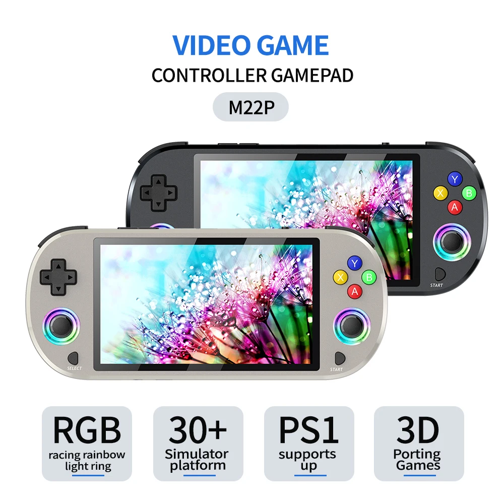 Console de Jeu Portable M22 Pro – Écran 5" HD, 20 000 Jeux Rétro, Manette Sans Fil 2.4GHz