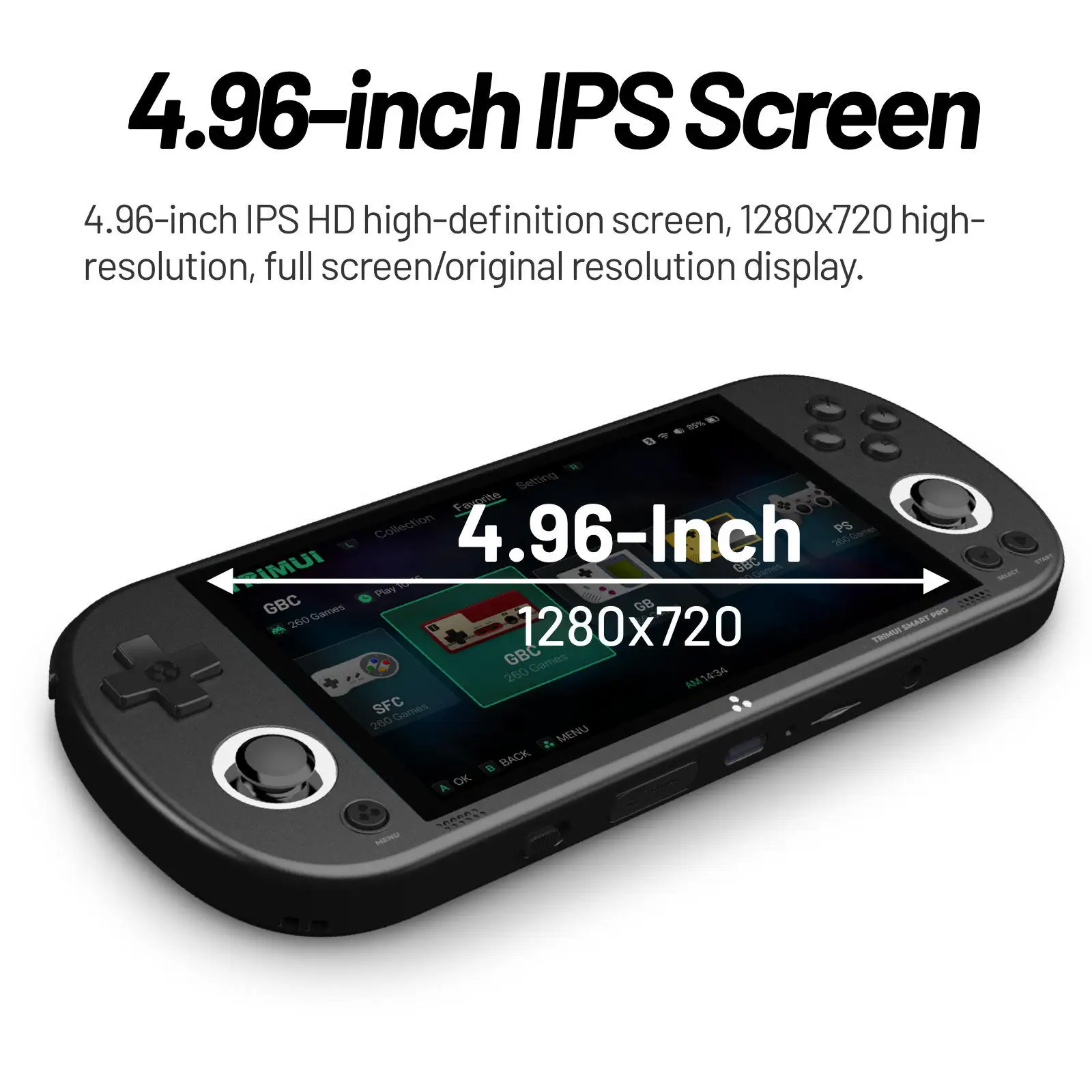 TRIMUI Smart Pro – Console de Jeu Rétro Portable 4,96" | 10 000 Jeux | 64 Go | Wi-Fi