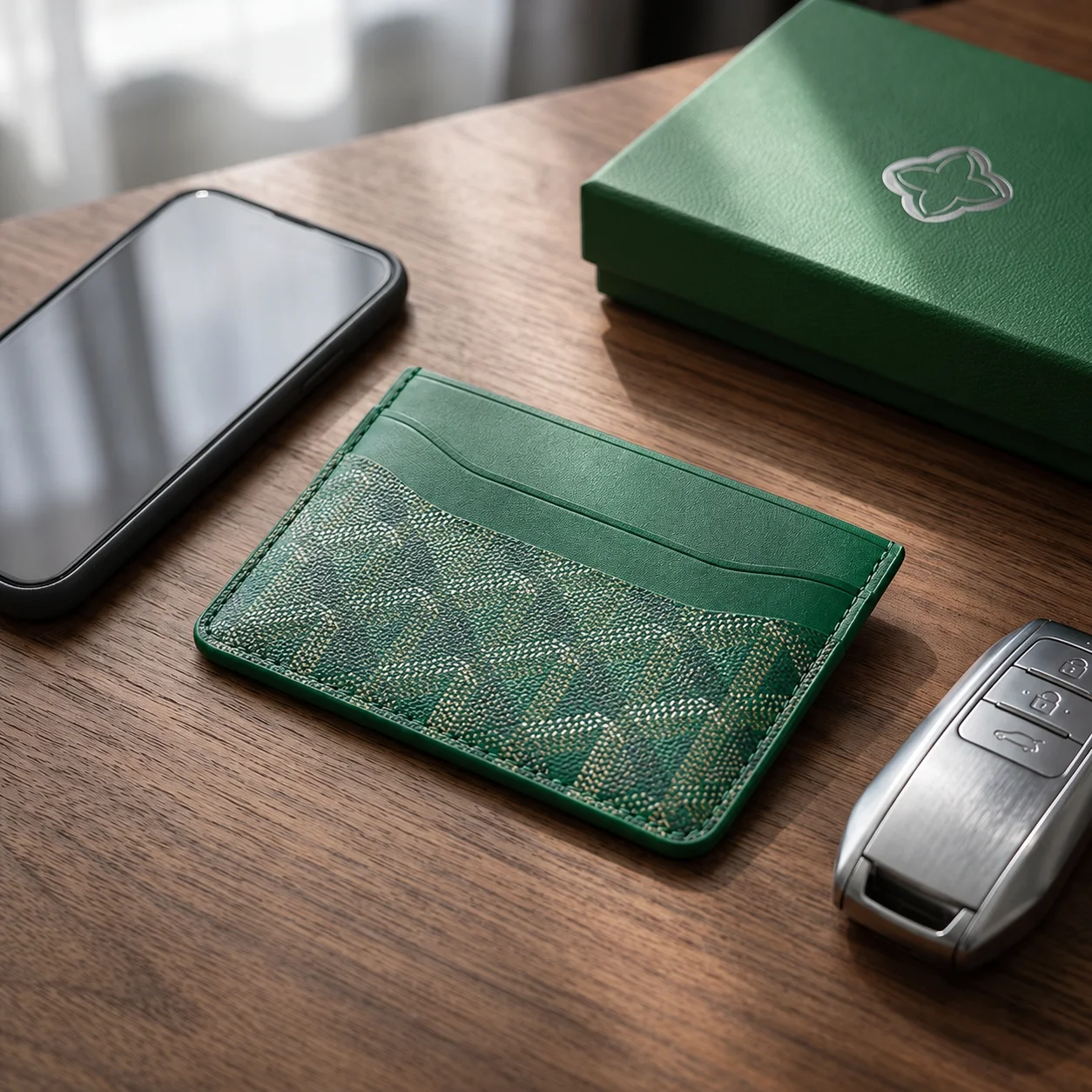 Porte-cartes slim en cuir véritable avec protection RFID – Élégant et personnalisable