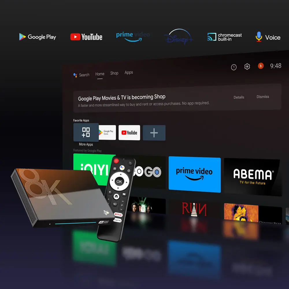 Décodeur IPTV MAX 8K Android 14 STB Smart TV Box 2G/16G Amlogic S905W