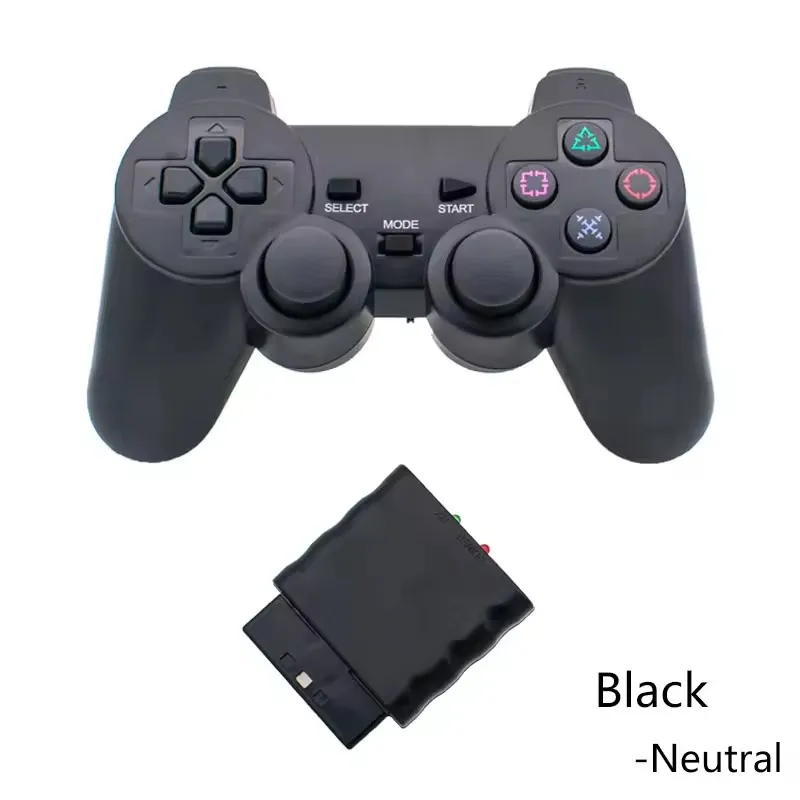 Manette Sans Fil PS2 Gamepad P2 – Coque Transparente & Vibration 2.4GHz