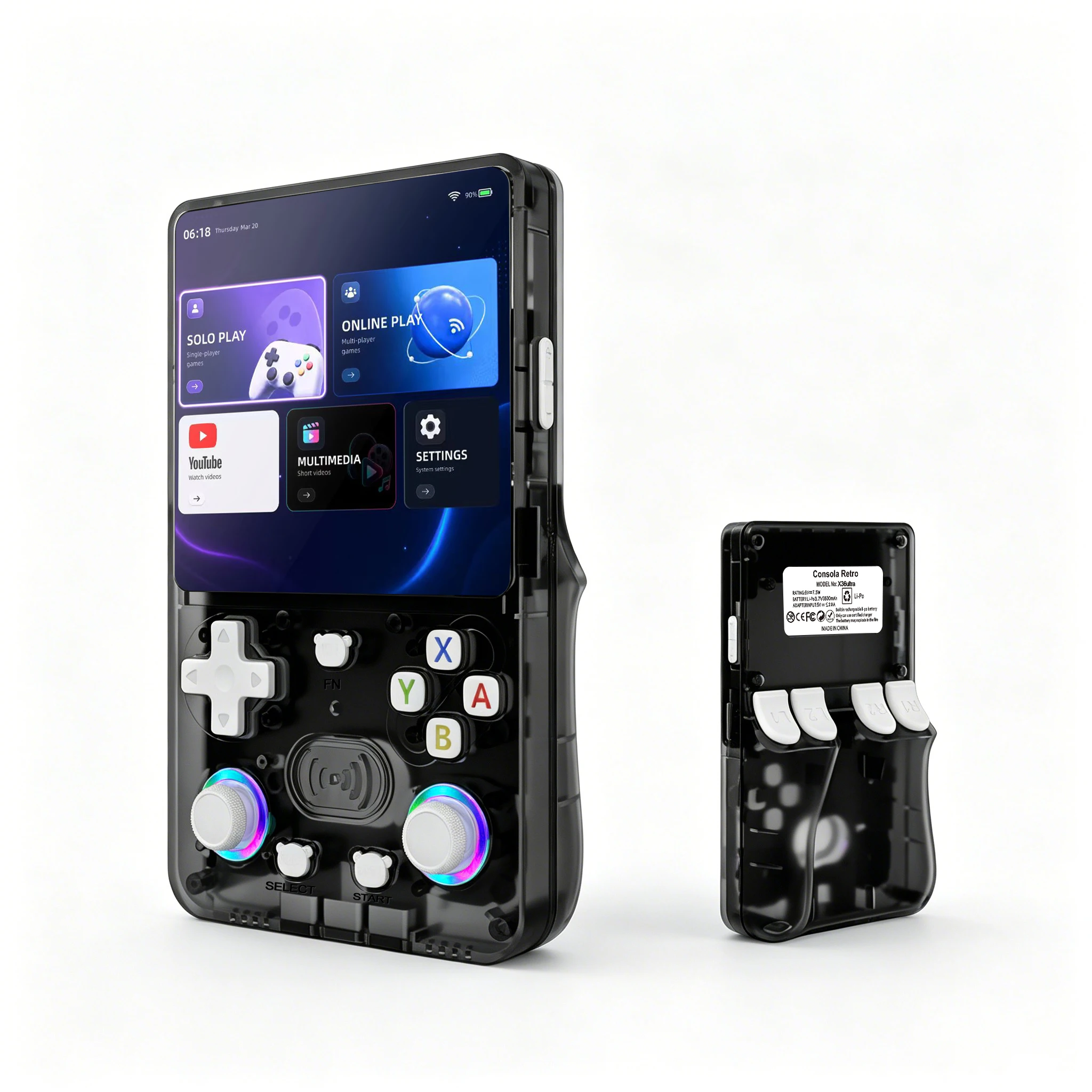 Console de Jeu Portable X36 Ultra – Écran 4.2" IPS, 15000 Jeux, 64Go, Wi-Fi, Linux