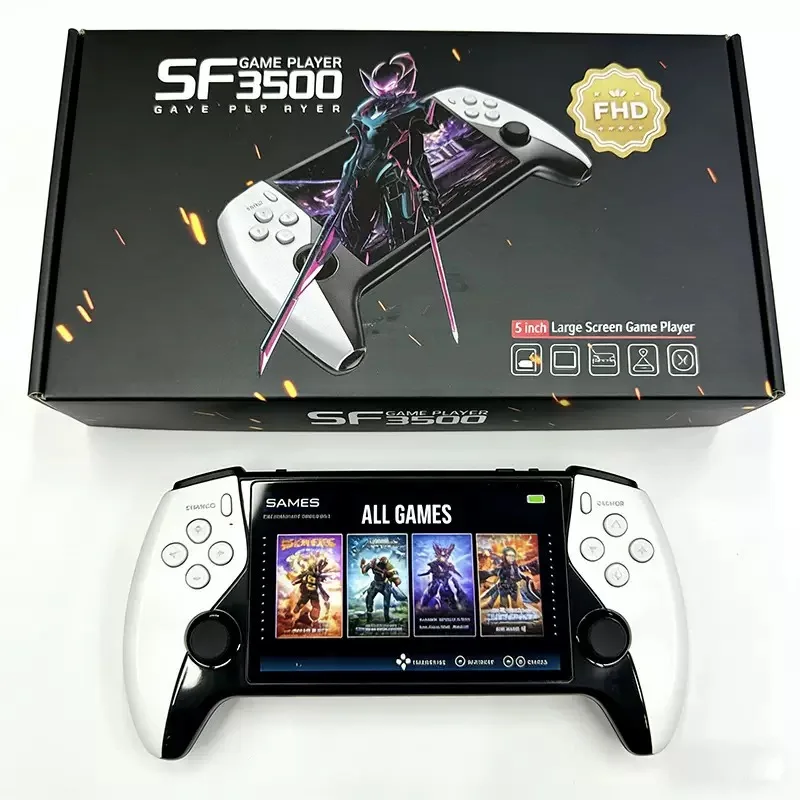 Console de Jeux Portable SF3500 – Écran 5" IPS, 20000 Jeux, Manette 2.4G, Sortie TV, 64Go
