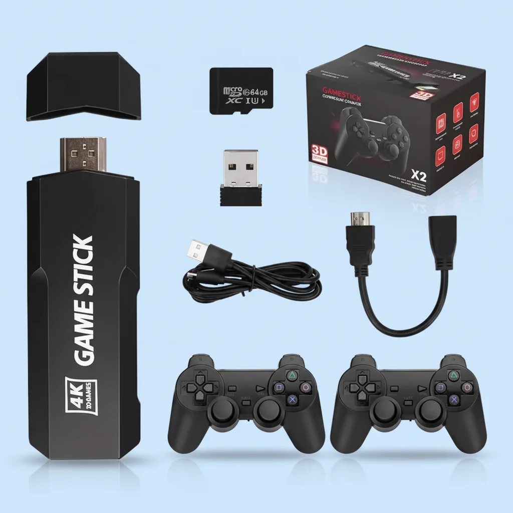 Console de Jeu Rétro GD10 4K – 15000 Jeux Intégrés + 2 Manettes Sans Fil 2.4G
