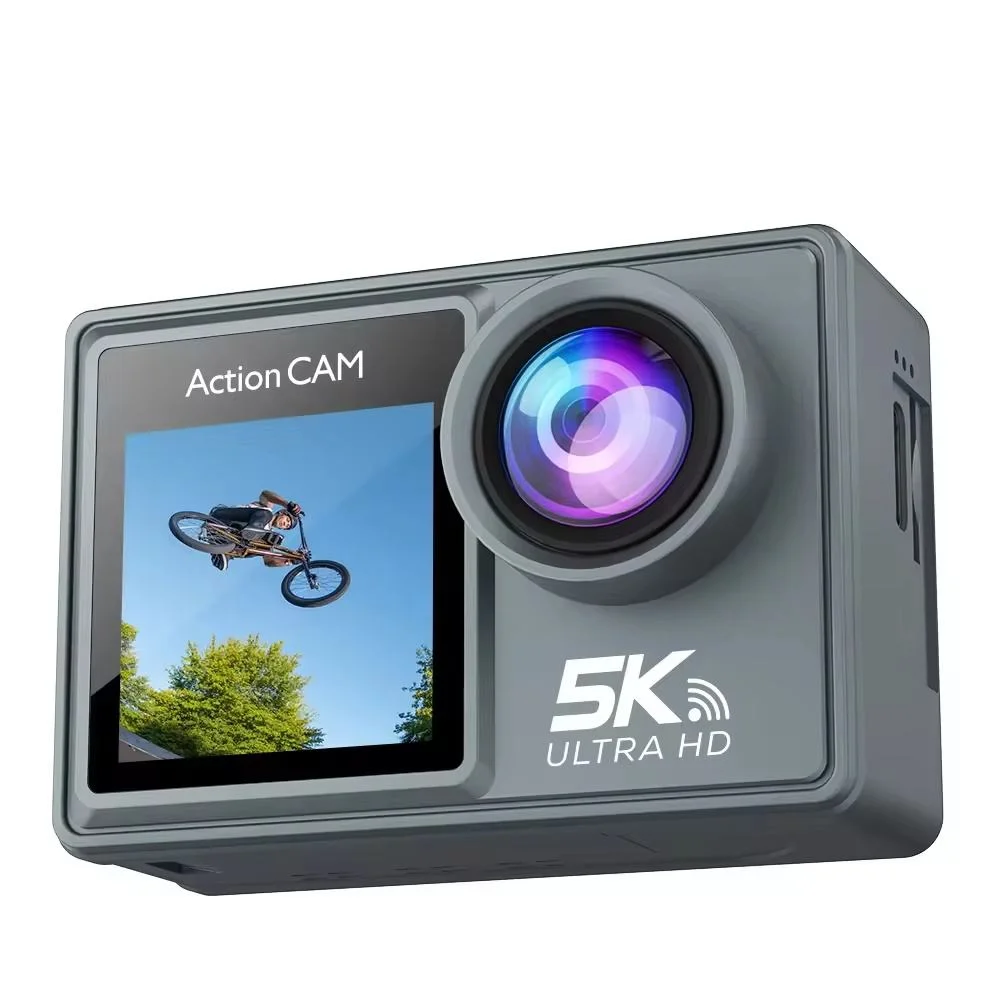Caméra Sport Action 5K WiFi Double Écran 2.0" Étanche 170° Grand Angle 64GB
