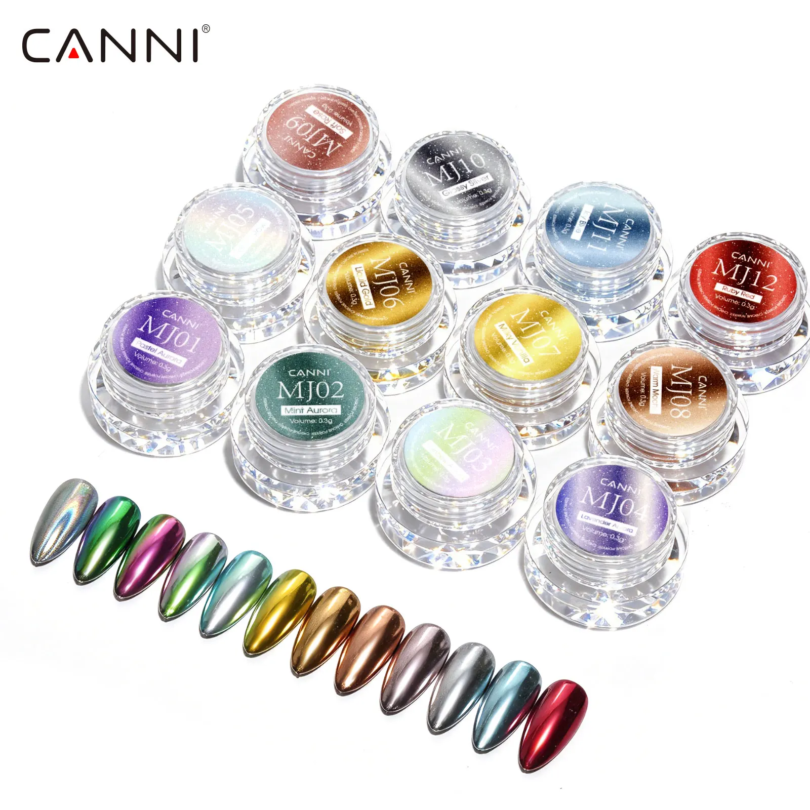 CANNI Poudre Chrome Miroir Nail Art - Effet Métallique Holographique Brillant