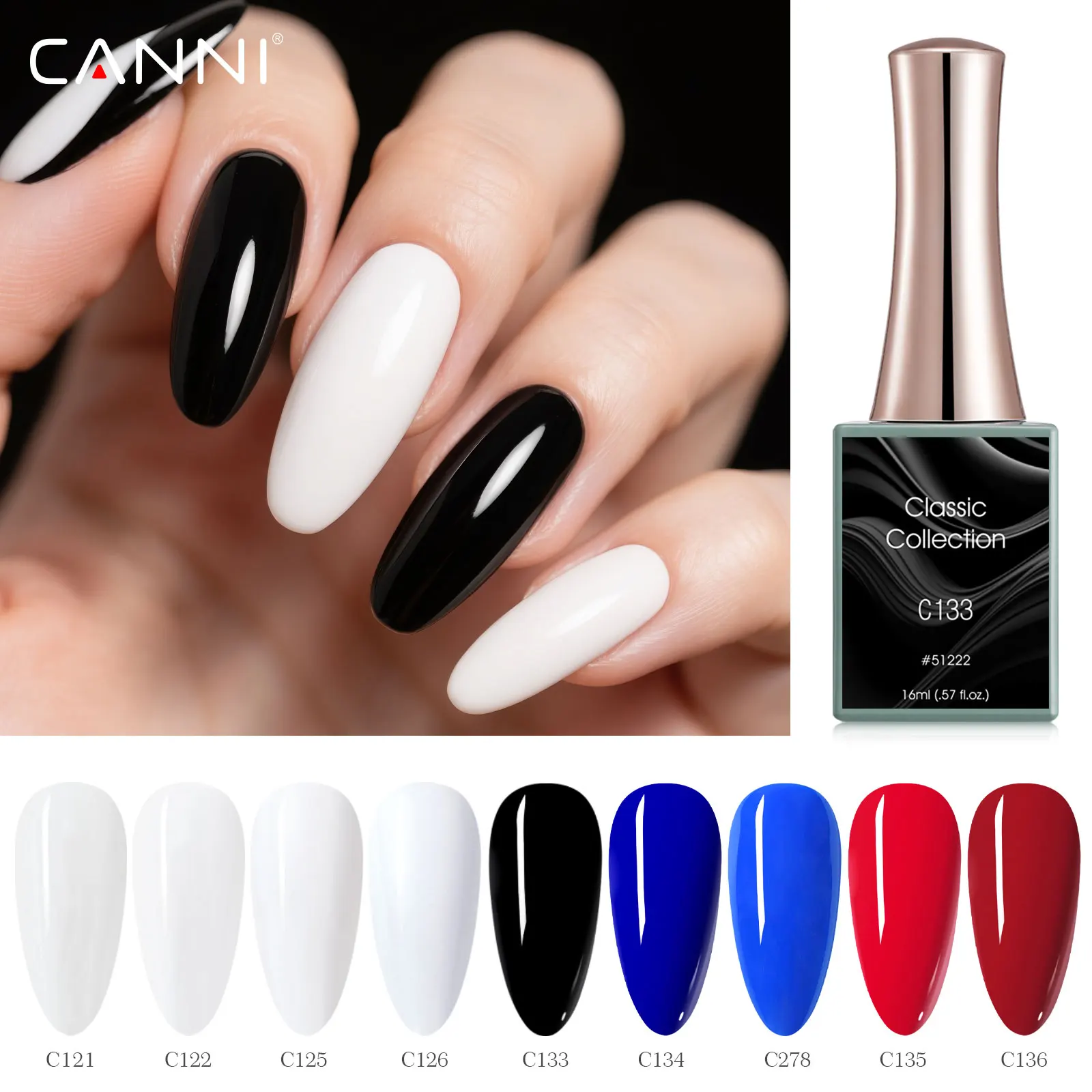 Vernis Gel UV CANNI 16ml Pailleté Longue Durée - Semi-Permanent Éco-Friendly