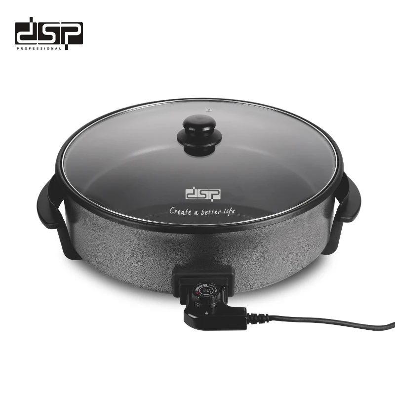Poêle Électrique DSP 1500W – Antiadhésif, Couvercle Verre & Température Réglable 7,5L