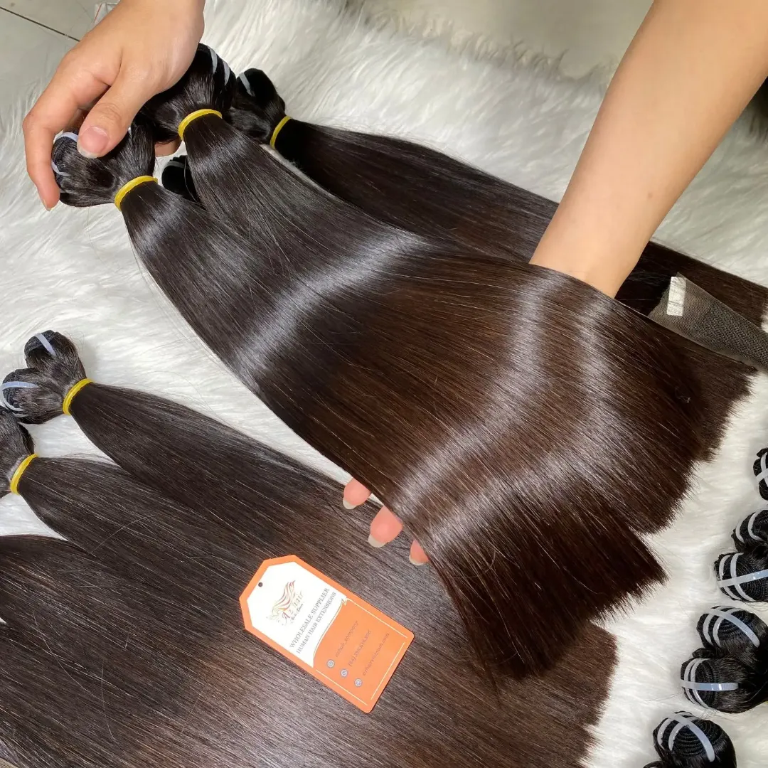 Cheveux 100% Naturels Vietnamiens Lisses - Qualité SDD - Paquets 14"/16" + Closure 2x6