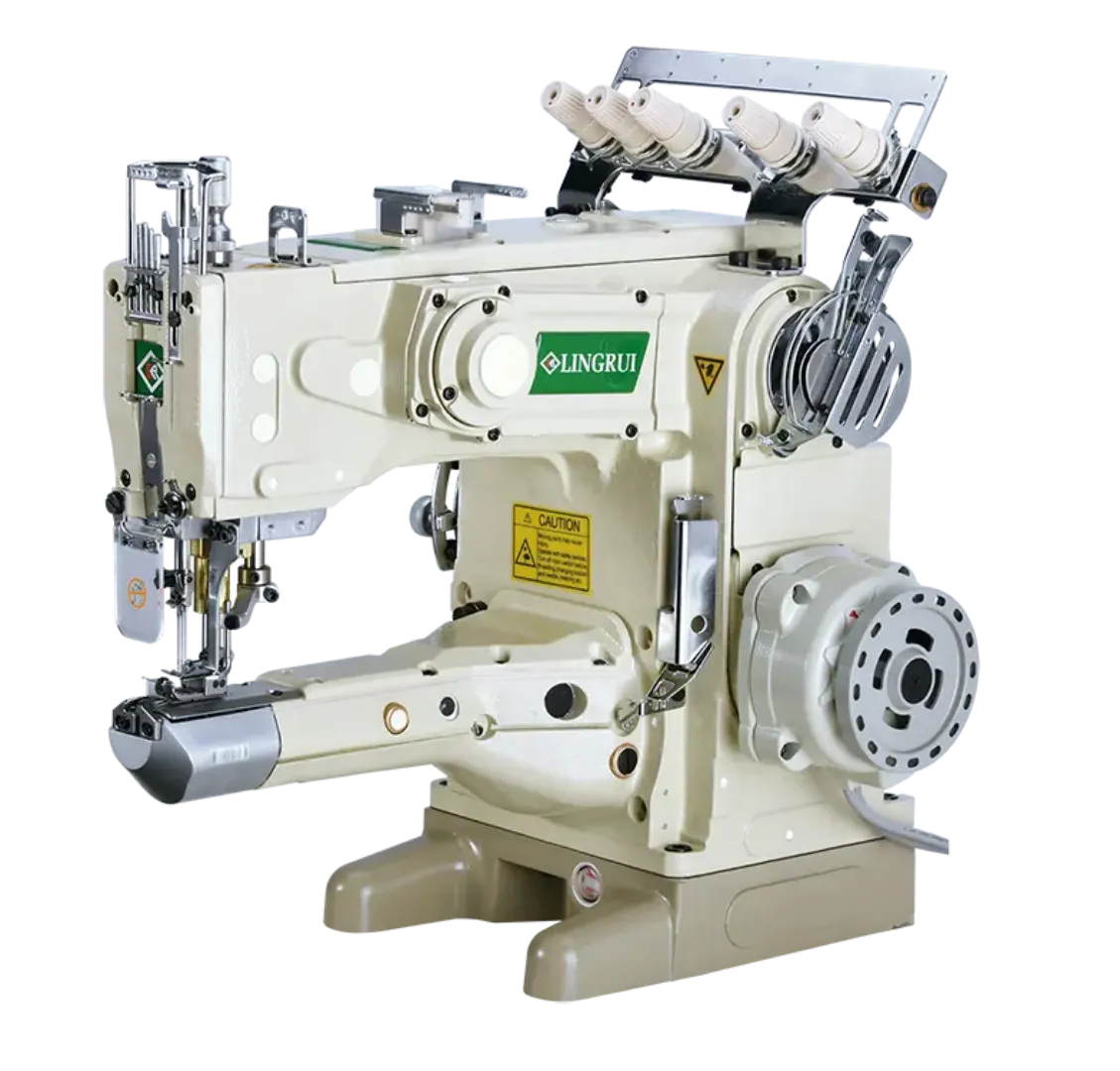 Machine à Coudre Industrielle Interlock LINGRAI ST-1500D-356/HS – 4 Aiguilles, 6 Fils, Entraînement Direct Haute Productivité